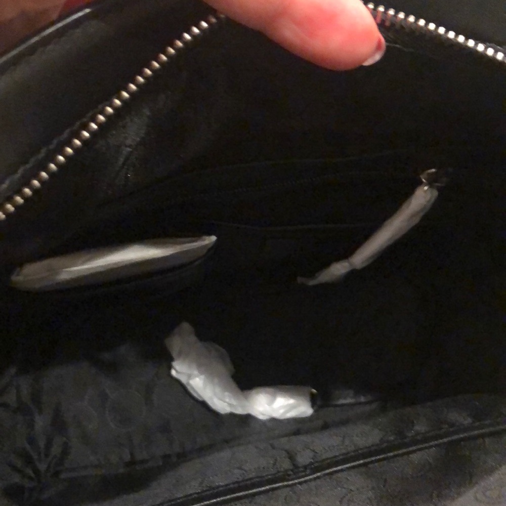 NWOT Michael Kors Black Bag, Silver Tile Front - Picture 5 of 8
